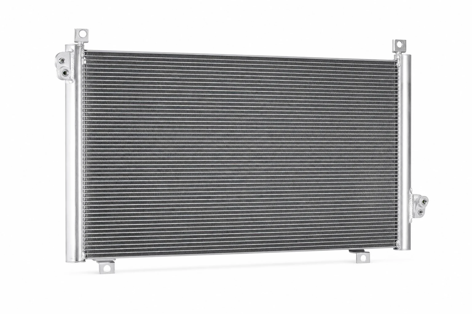Unbranded automotive air-conditioning condenser on a white background