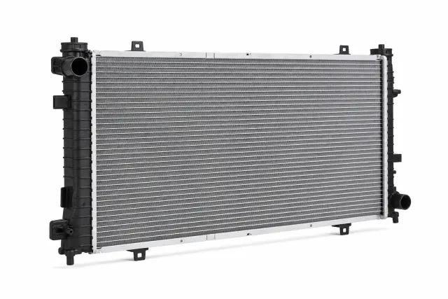 Unbranded automotive radiator on a white background